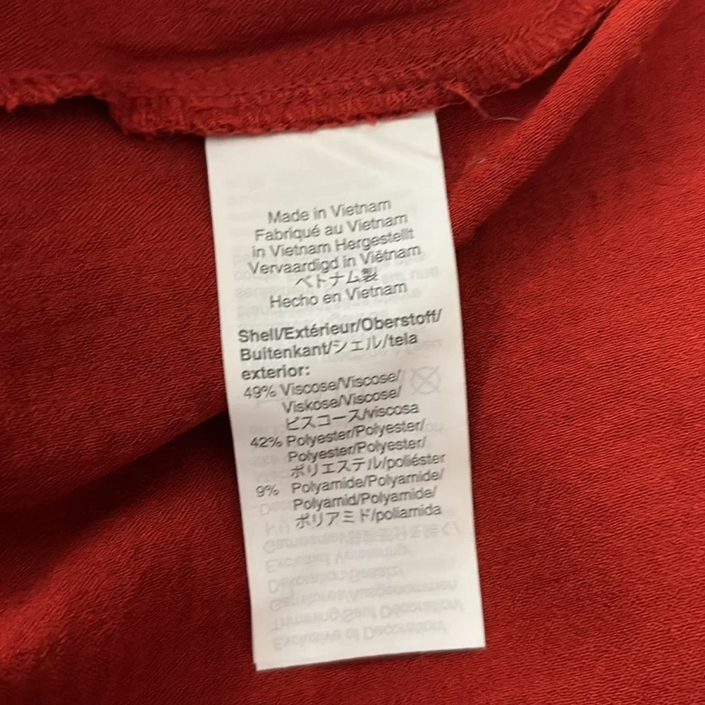 Madewell Smocked Puff-Sleeves Wrap Top V-Neck Blouse Women’s Small Orange MC074